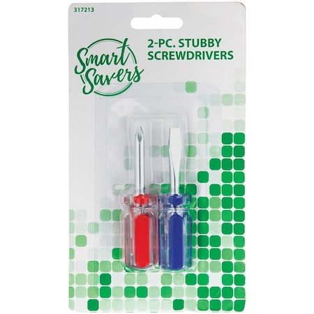 Smart Savers Stubby Screwdriver Set 2-Piece AA019